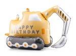 Koparka Happy Birthday - Balon