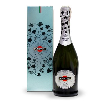 Wręcz ukochanej osobie wino musujące Martini Asti w eleganckim opakowaniu i wywołaj uśmiech na jej twarzy - Wino musujące Martini Asti